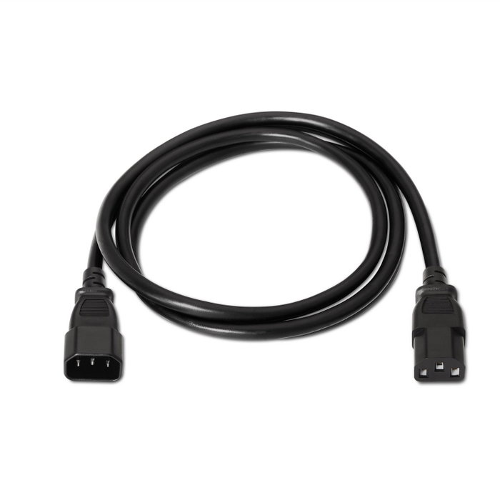Aisens Cable de Alimentación CPU C13 Hembra a C14 Macho 1,5m Negro